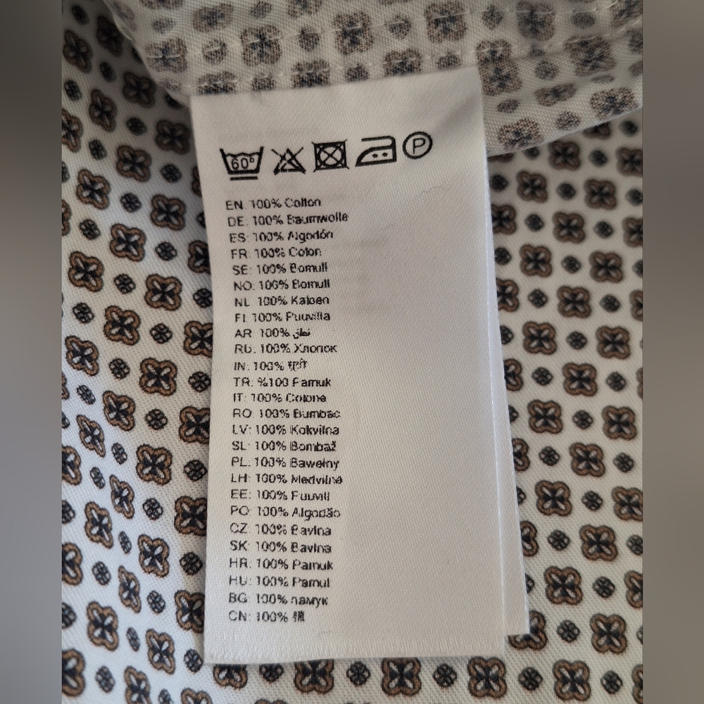 Eton Brown And White Patterned Button Down Shirt … - image 4